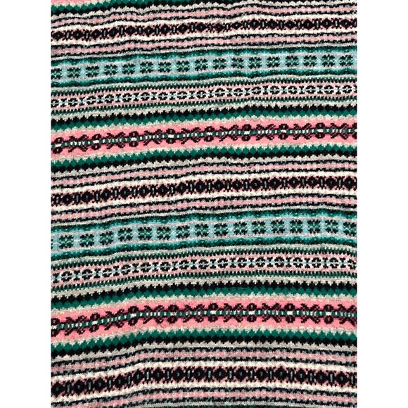 Talbots Medium Petite Striped Fair Isle Wool Blend Sweater Cozy Winter Knit - Picture 2 of 7